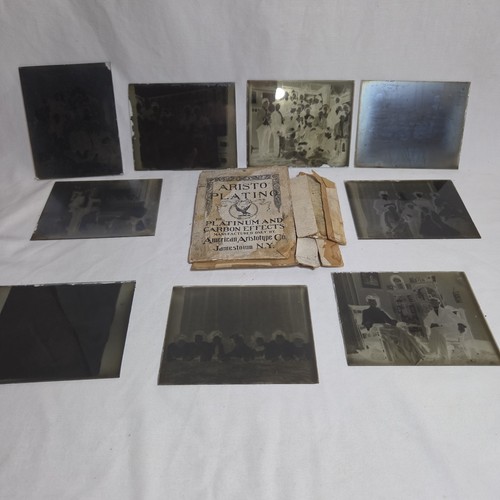 Lot antique glass plate - lot,