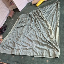 LOVELY HUGE LAURA ASHLEY?  lime  green J CURTAINS 220 cm x 220 cm + tie backs