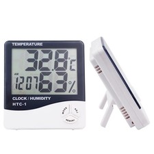 LCD Digital Thermometer Hygrometer Indoor Outdoor Weather Station Clock HTC-1 UK