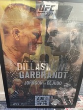UFC 227 OFFICIAL SIGNED FIGHT POSTER DILLASHAW GARBRANDT MIGHT MOUSE CEJUDO