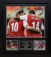 FRAMED RARE THIERRY HENRY & DENNIS BERGKAMP DUAL SIGNED ARSENAL PHOTO SEE PROOF