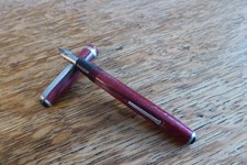 Vintage Esterbrook 9128 Fountain Pen Red Icicle Pearlescent Art Deco Design
