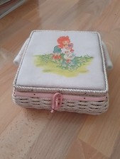 Vintage 1980s sewing box - Sarah Kay/Holly Hobbie/Petticoats style - Needs TLC!!