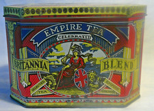 Vintage Rustic Tin Huntley Boorne & Stevens Empire Tea Brittania Blend Old