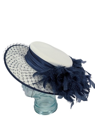 Vintage occasion hat navy - hat,