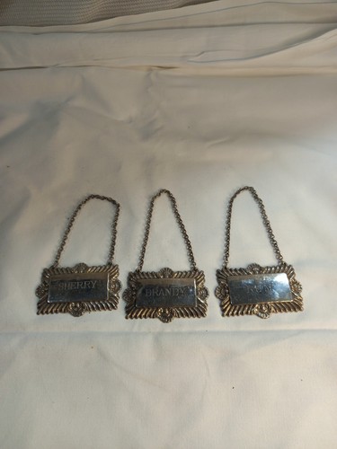 Silver plated decanter lables - decanter,