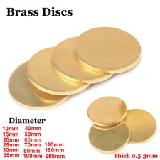 Solid Round Brass Sheet Pure Plate Blanks Metal Discs Dia 10-200mm Thick 0.5-5mm