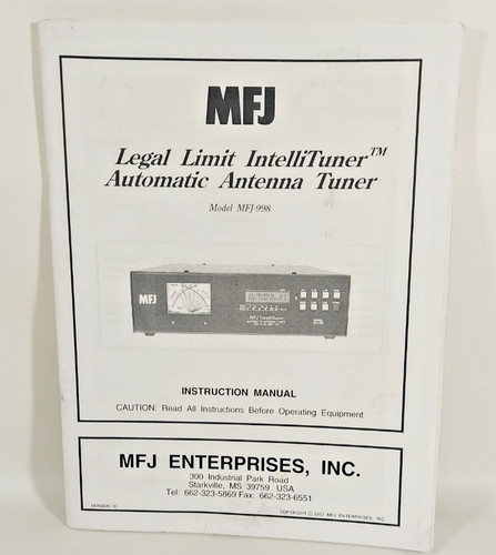 Mfj 998 legal - mfj,