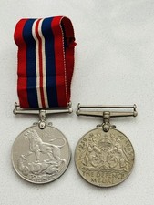 2 WW2 1939-1945 War & Defence Medals George VI British Military Medals 