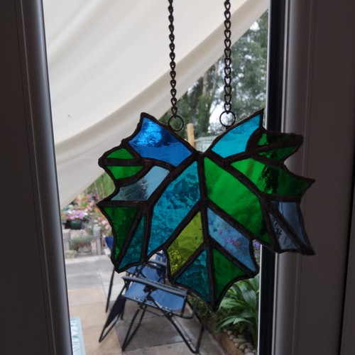 Handmade stained glass blue - glass,