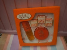 VINTAGE MORNY SANDALWOOD SET PERFUME/SOAP/BATH CUBES NEW