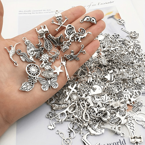 Jewellery making silver charms - making,