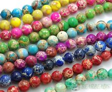 Natural Sea Sediment Jasper Gemstone Round Loose Beads 4mm 6mm 8mm 10mm 12mm 16"