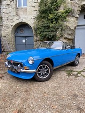 MGb Roadster 1981 Chrome Bumper Classic Car Blue Convertible