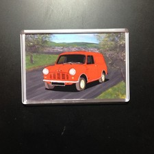 BMC British Leyland  Austin Morris Mini  van  Clear plastic fridge magnet