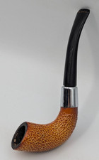 Vintage English Hooked Smoking Pipe Tan Textured Finish