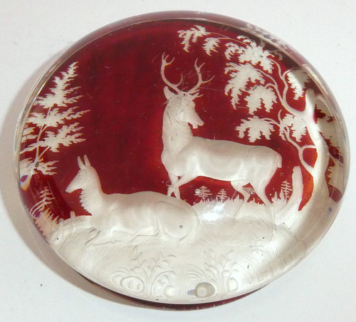 Deer baccarat paperweight - deer,