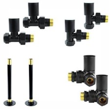 Black Radiator Valves Straight