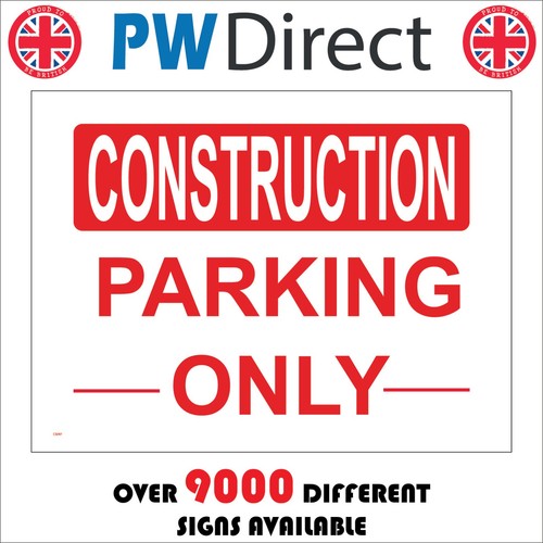 Sign construction parking only - sign,