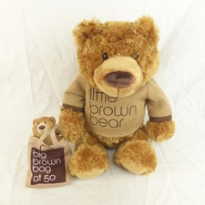 Bloomingdale's Little Brown Bear Teddy with Miniature Bear in Bag 16in 2023