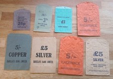 8 X Vintage Paper Money Bag