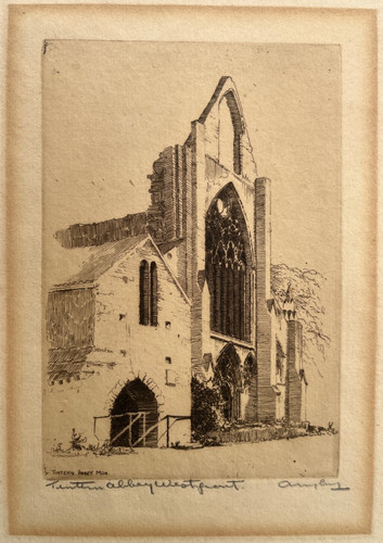 1930 antique print tintern - antique, print;