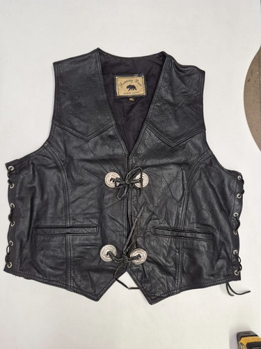 Vintage leather waistcoat - , 42"