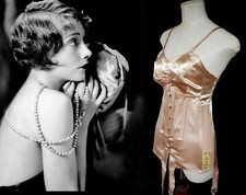 Corselet Full body girdle thirties new satin dress suspenders burlesque vintage