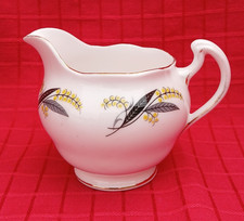 Vintage Royal Vale Fine Bone China Milk Jug or Creamer Yellow Ferns 2nd Quality