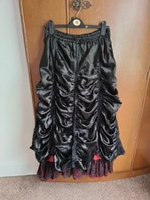 Dark Star Black Satin And Lace Skirt With Red Lining Free Size Gothic