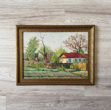 Antique oil painting framed