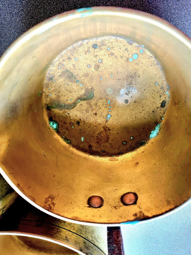 Piece brass copper saucepan - 3-piece, brass/copper