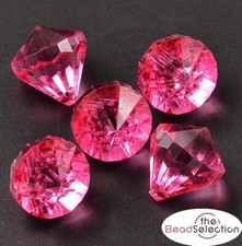 LARGE FACETED HOT PINK ACRYLIC