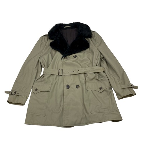 Vintage fur collar trench coat - collar,