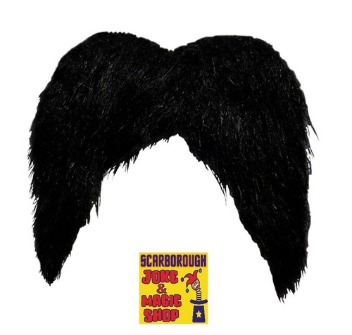 Fake bushy moustache - black, ~