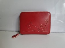 RADLEY DESIGNER WOMENS RED REAL LEATHER CARD PURSE WALLET BAG