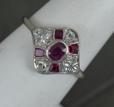 Art Deco Ruby and Old Cut
