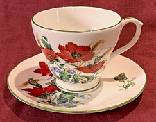 VINTAGE DUCHESS POPPIES BONE CHINA TEA DUO  CUP & SAUCER Excellent/Mint