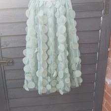 Women Vintage Summer 3D Dot Mesh Tulle Hepburn Skirt Long Party Skirt New