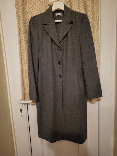 Ladies grey kaliko wool coat - wool,