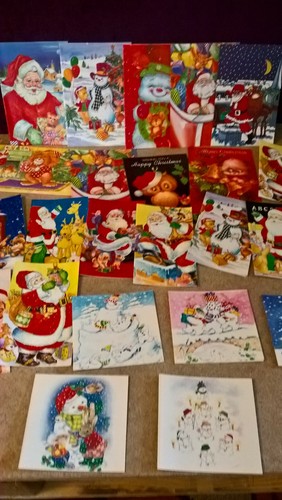 20x vintage christmas cards - 20x,