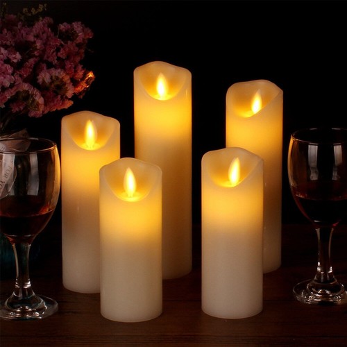 5pcs wax pillar - wax, flickering