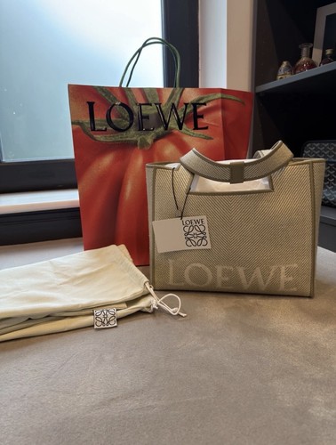 Loewe medium beige raffia - medium,