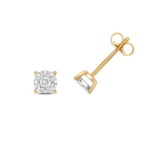 9ct yellow gold - 9ct, diamond