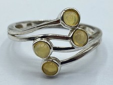 Beautiful Vintage Sterling Silver & Ethiopian Jelly Opal Ring Size U 1/2