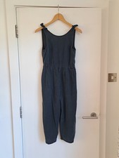 Next Girls Wide-Leg Jumpsuit Age 10yrs Navy Soft Bows Crossover Back Belted