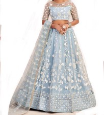 Light Blue Lengha with Lovely Embroidery. Size 12-14. Brand New