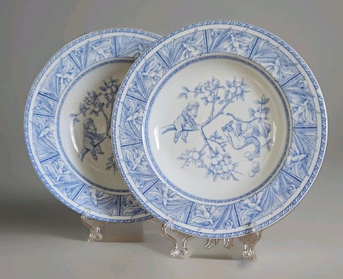 Vintage blue white - white, plates