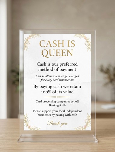 Cash queen sign small - a4,