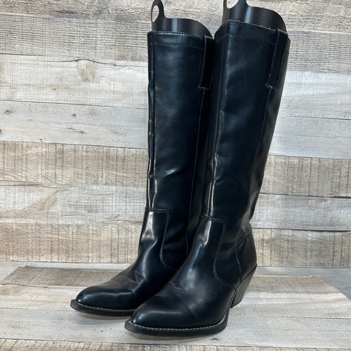 Womens black faux - faux, knee